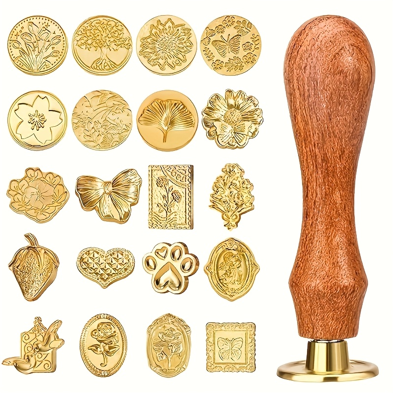 Wax Seal Stamp Set - Conjunto de 21 peças de selos