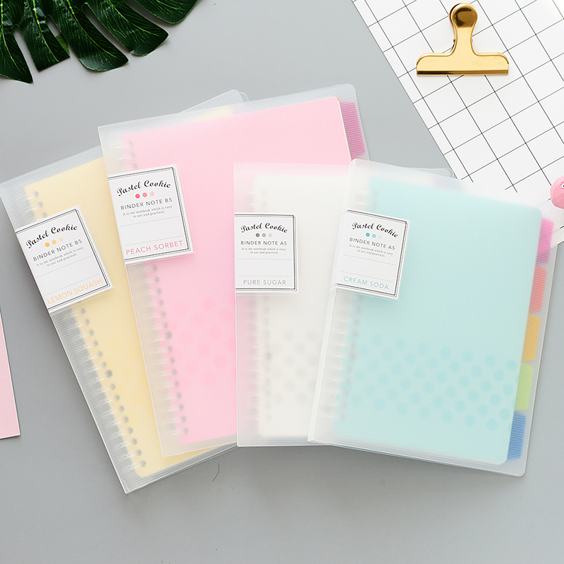 Binder A4 Lever - KOKUYO-Caderno Folha Solta, Série Biscoito Pastel,