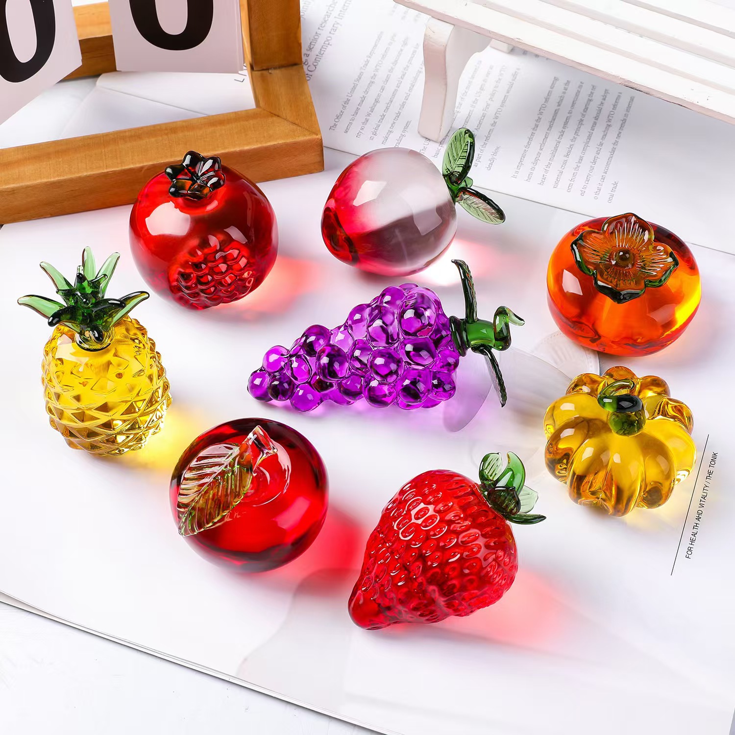 Paper Weight Crystal - Peso de papel de frutas de