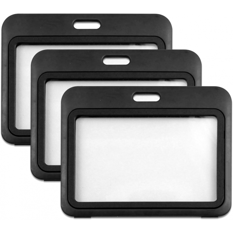 Index Card Holder - Pacote com 3 Porta-Crachás Horizontais de