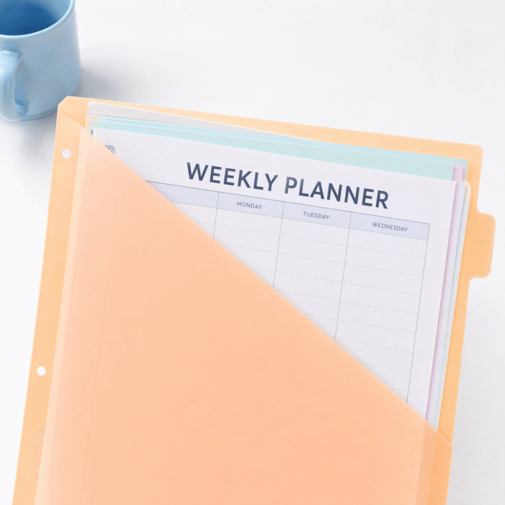 Tab Divider A4 - Divisórias Duráveis para Fichário de Plástico,