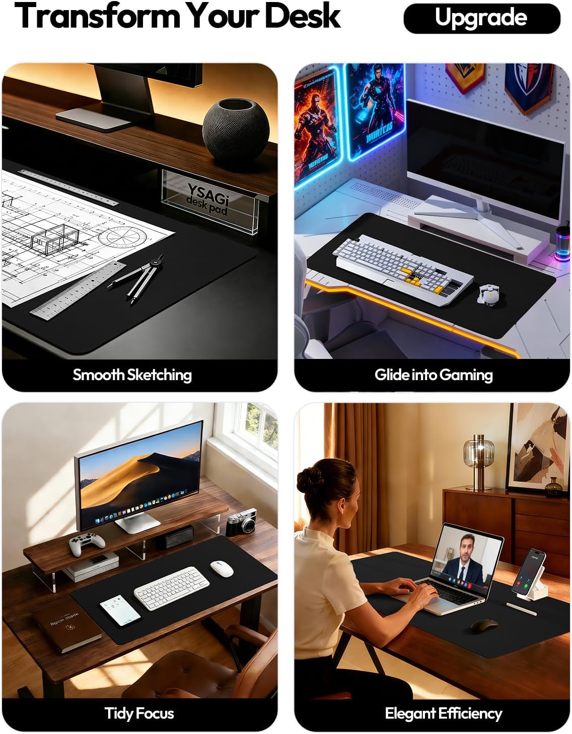 Protetor de Mesa Grande em Cou - Leather Desk Pad avaliação e preço