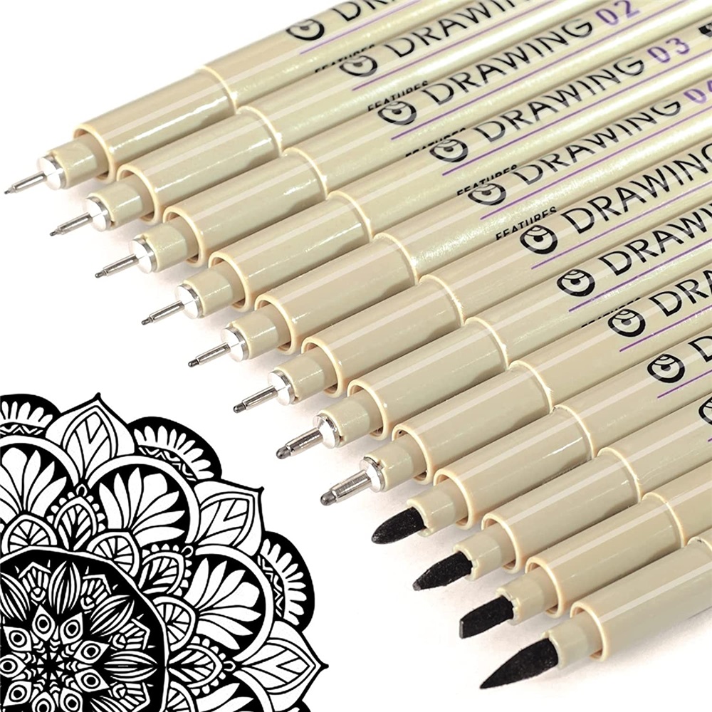 Micro canetas marrom e pretas, - Archive Box Set avaliação e preço