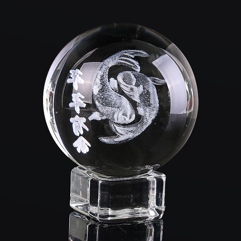 3D Gravado Cristal Lucky Fish  - Paper Weight Crystal avaliação e preço