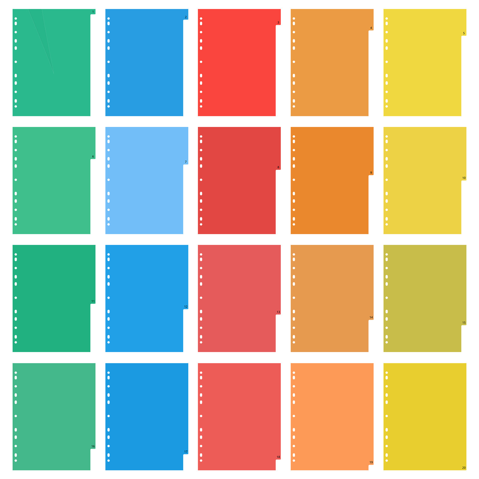 20 Divisórias Plásticas Colori - Tab Divider A4 avaliação e preço